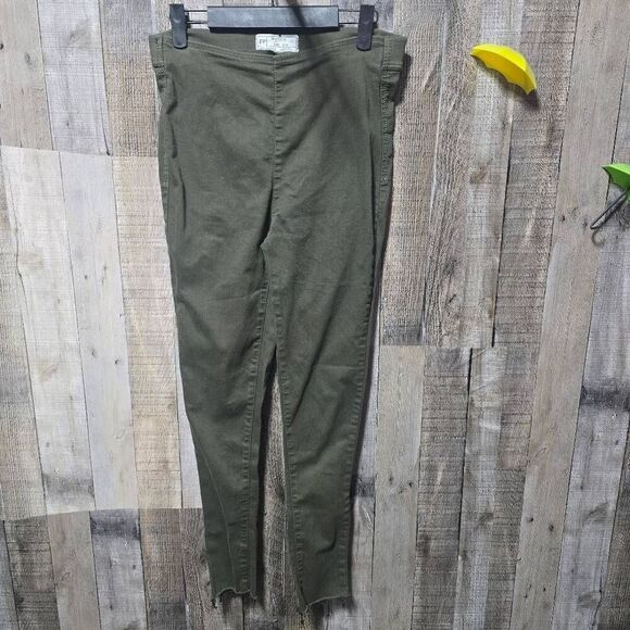 Free People Olive Green Skinny Jeggings - Picture 1 of 4